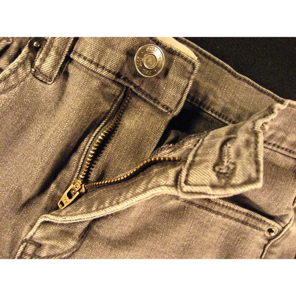 MUDD Juniors JEANS SHORTS Sz 0 FLX STRETCH W 21 Cut Off Daisy Dukes Gray Denim - Picture 9 of 10